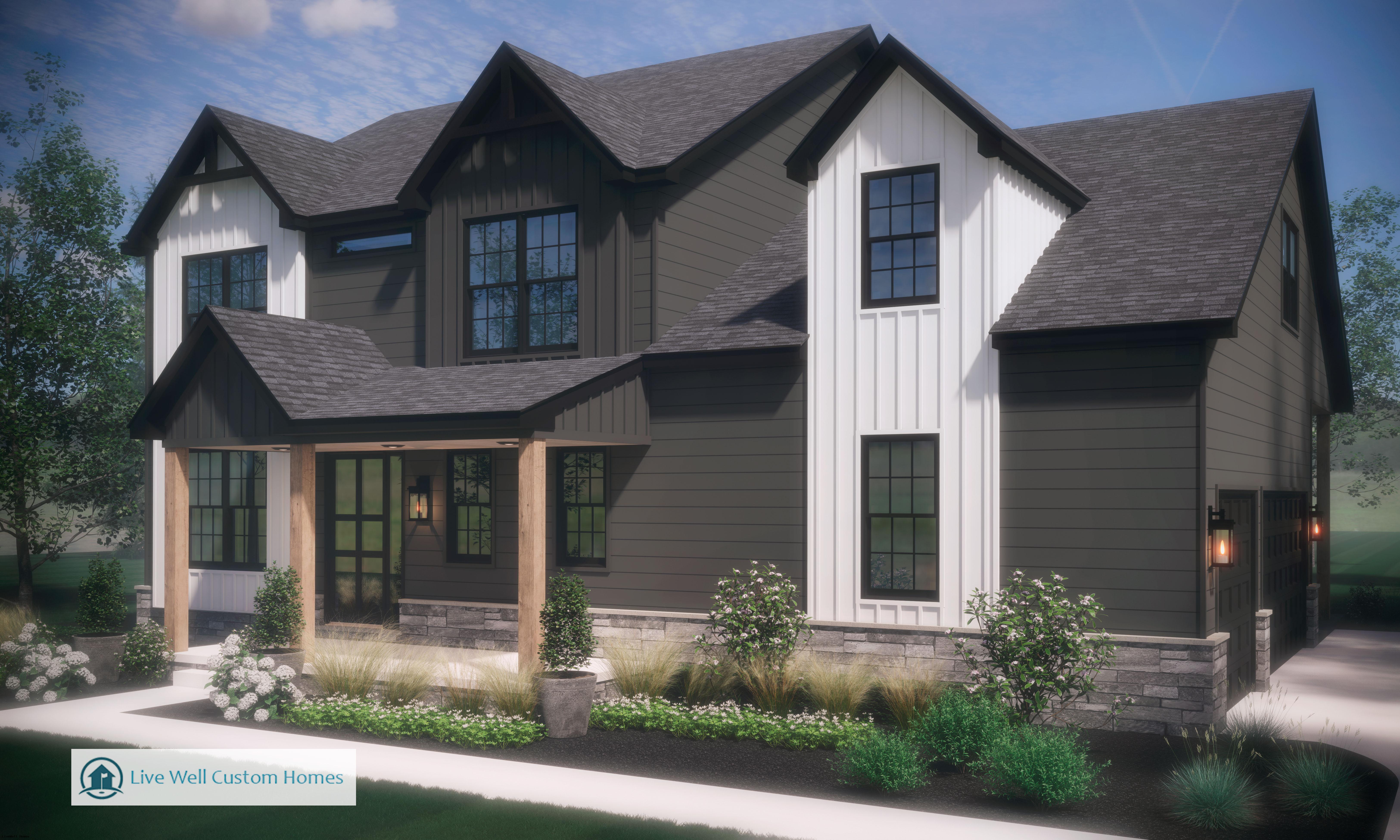 New Farm House Modern 4 Bedroom 3 Car Attached Garage With a Covered Patio
